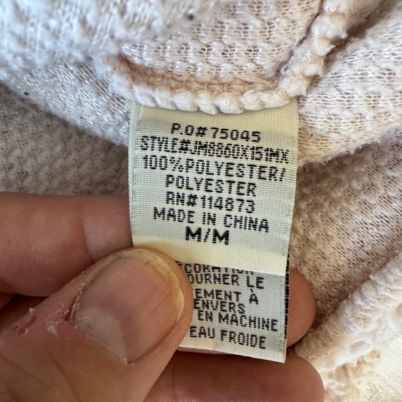 Chance or Fate Women's Light‎ Salmon Pink Sequin Reindeer Sherpa Sweater Top M - Picture 6 of 13